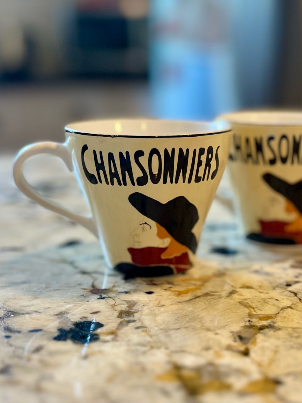 2 Cabaret Montmartre Coffee or Tea Cups Toulouse Lautrec French Artist - Picture 2 of 8